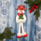 Мягкая игрушка "Снеговик в костюме с орнаментом, в шляпке" 9,5х30 см - фото 107043066