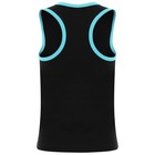 Майка-борцовка с цветной окантовкой, цвет чёрный/голубой, размер 42 - фото 802480310 Майка-борцовка с цветной окантовкой, цвет чёрный/голубой, размер 42 - фото 802480310