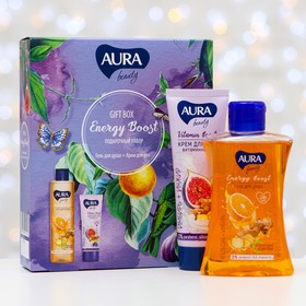 Подарочный набор Aura Beauty: гель для душа, апельсин и имбирь, 250 мл + крем для рук, 75 мл