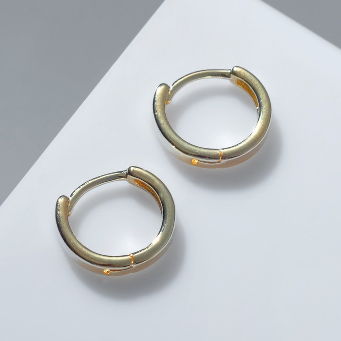 Серьги-кольца "Минимализм" тонкая линия, цвет золото - фото 3563007
