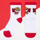 Носки детские новогодние "Тигр" р-р 16-18, белый - фото 800063753