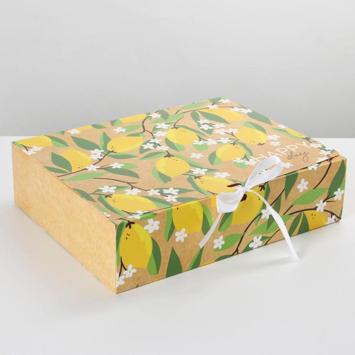 Коробка складная подарочная «Лимоны», 31 × 24,5 × 9 см - фото 3244689