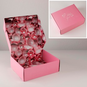 Коробка складная «Розовый новый год», 27 × 21 × 9 см