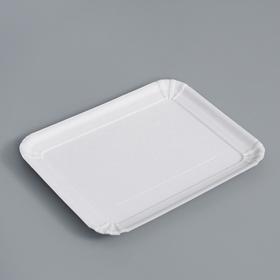 Тарелка одноразовая ′Белая′ картон, 21 х 17 см в Донецке