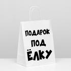 Пакет подарочный с приколами, крафт «Подарок под ёлку», белый, 24 х 10,5 х 32 см 7161767 - фото 730200