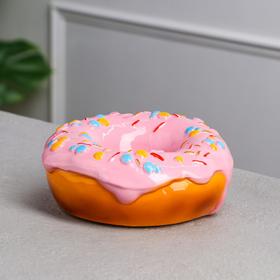 Копилка "Пончик", розовая, керамика, керамика, 17х7 см