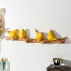Крючки декоративные полистоун "Четыре птички на ветке" жёлтые 10,5х6х45 см - фото 6768144