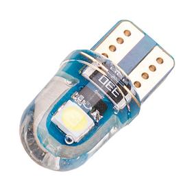 Лампа светодиодная T10 (W5W), 12V, 2 SMD диода, 1-конт, силикон, белая, SKYWAY, S08201436 7382161