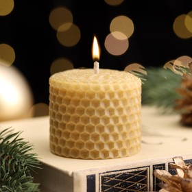 Свеча из вощины, медовая, «Новый год 2023», 4х4,5 см
