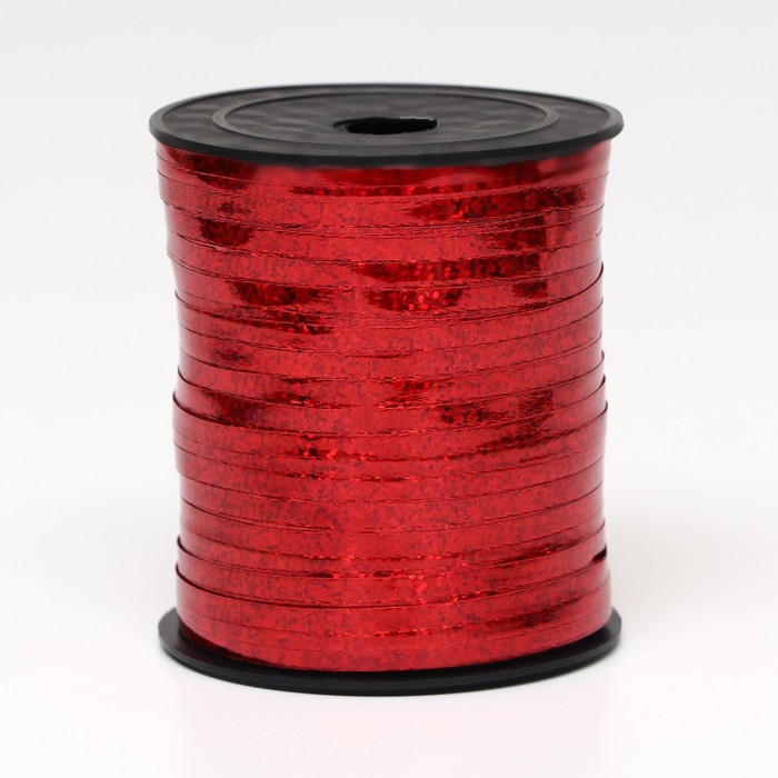 Лента упаковочная, красная, металлизированная, 5 мм х 225 м - фото 257759