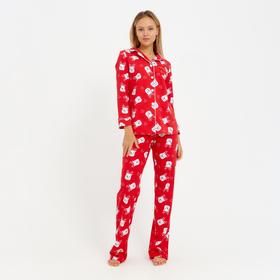 {{photo.Alt || photo.Description || 'Пижама новогодняя женская (рубашка и брюки) KAFTAN Мишки, цвет красный, размер 40-42'}}