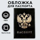 Обложка для паспорта «Герб России», цвет чёрный - фото 6777017
