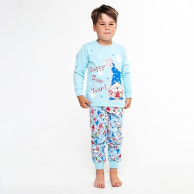 Пижама детская, цвет голубой, рост 104 см