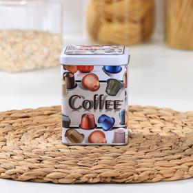 Банка для сыпучих продуктов Coffee, 10×7,5×7,5 см