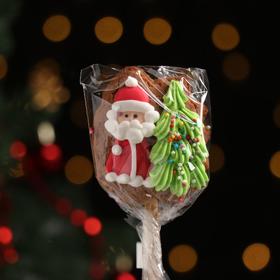 Печенье шоколадное на палочке «Зимнее» Дед Мороз с елочкой, 30 г