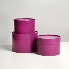 Набор шляпных коробок 3 в1 (16*10,14*9,13*8,5) фиолетовый в Донецке