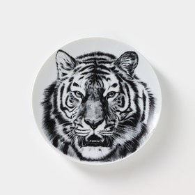 Тарелка «Тигр», d=20 см, белая, фарфор