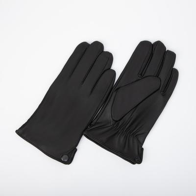 Перчатки мужские, размер 10, подклад шерсть, цвет чёрный