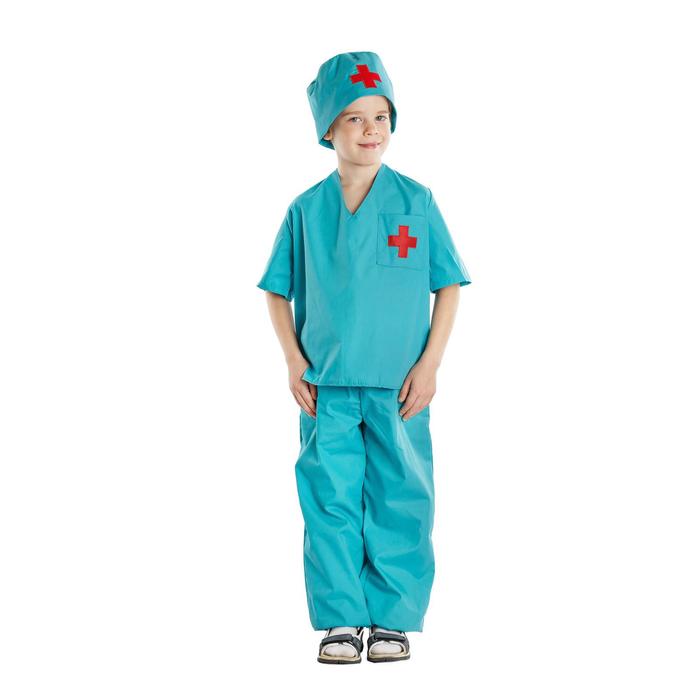 Карнавальный костюм «Санитар», шапка, куртка, брюки, 5-7 лет