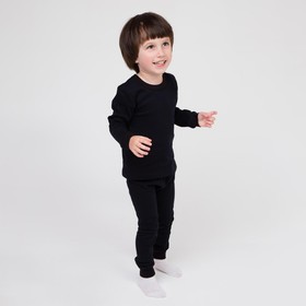 Термобельё детское (лонгслив, брюки), цвет чёрный, рост 104 см