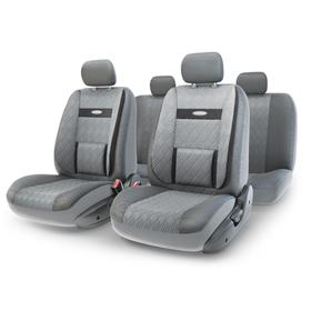 Авточехлы универсальные COMFORT COM-1105GP темно серый/темно серый, 11 предметов 7413859