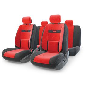 Авточехлы универсальные COMFORT COM-1105 черный/красный, 11 предметов 7413877