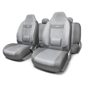 Авточехлы универсальные COMFORT COM-1105H темно серый/светло серый, 9 предметов 7413880