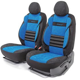 Получехлы на передние сиденья COMFORT COMBO, формованный велюр CMB-0405, черн./синий, 4 пред   74140 7414034