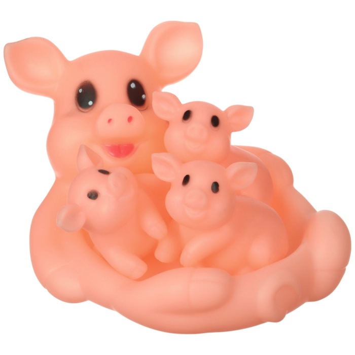 фото Набор игрушек для купания детские "свинка", мыльница, игрушки 3 шт
