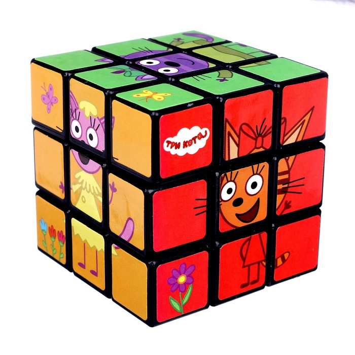 Логическая игра «Три кота» размер кубика: 3×3 см, с картинками