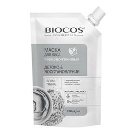 Маска для лица BioCos на основе белой глины, Детокс и Восстановление в дойпаке, 100 мл