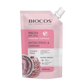 Маска для лица BioCos на основе розовой глины, Антистресс и Сияние в дойпаке, 100 мл