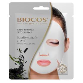 Тканевая маска для лица BioCos с бамбуковым углем Detox Effect