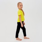 Футболка для девочки MINAKU, цвет лимонный, рост 128 см - фото 800162530
