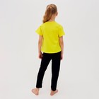 Футболка для девочки MINAKU, цвет лимонный, рост 128 см - фото 800162531