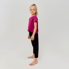 Футболка для девочки MINAKU, цвет лиловый, рост 128 см - фото 800162770