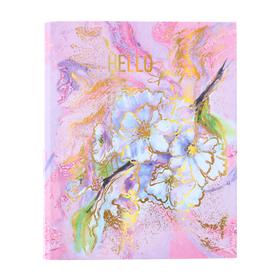 Notebook 160 sheets in the cell Hello Spring, the cover of a melted cardboard, matte lamination, stamping foil, with a removable block