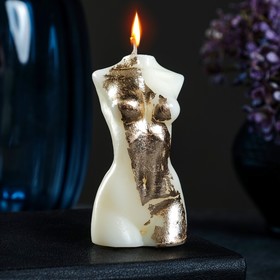 Фигурная свеча "Женское тело №1" молочная  с поталью 65гр в Донецке