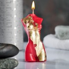 Фигурная свеча "Женское тело №1" красная с поталью 9,5см - фото 6779987