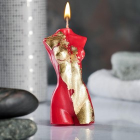 Фигурная свеча "Женское тело №1" красная с поталью 65гр в Донецке