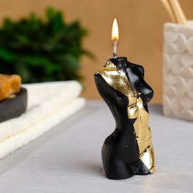 Фигурная свеча "Женское тело №1" чёрная с поталью 65гр в Донецке