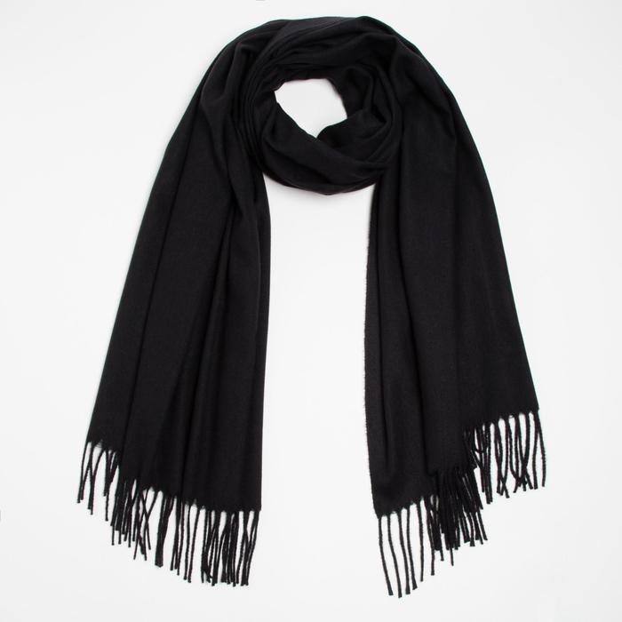 Палантин женский текстильный, цвет чёрный, размер 70х180 - фото 14819
