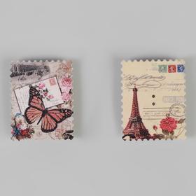 Игольница магнитная «Бабочки/Париж», 2 шт, цвет разноцветный