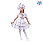 Карнавальный костюм «Снежинка», платье с рисунком снежинки, кокошник, рост 98-104 см - фото 861460