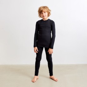 Термобельё для мальчика (лонгслив,леггинсы) цвет чёрный, рост 140 см