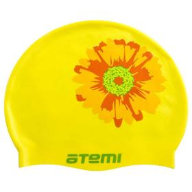 Шапочка для плавания Atemi PSC415, силикон, цвет жёлтый