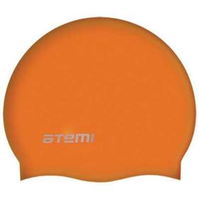 Шапочка для плавания Atemi SC106, силикон, цвет оранжевый