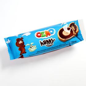 Печенье "OZMO  Happy" с молочной начинкой покрытый мол. шоколадом 44 гр. 24шт/бл 6бл/кор