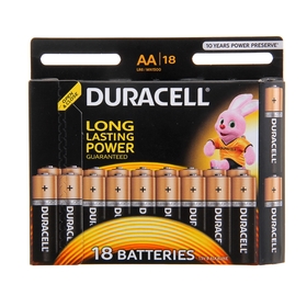 Батарейка алкалиновая Duracell Basic, AA, LR6-18BL, 1.5В, блистер, 18 шт. 822176