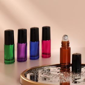 Флакон для парфюма «Экспрессия», с металлическим роликом, 5 мл, цвет МИКС